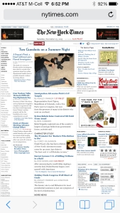 New York Times.com Web site- iPhone